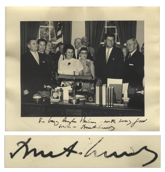 John F. Kennedy Signed 10'' x 8'' Photo -- With University Archives COA